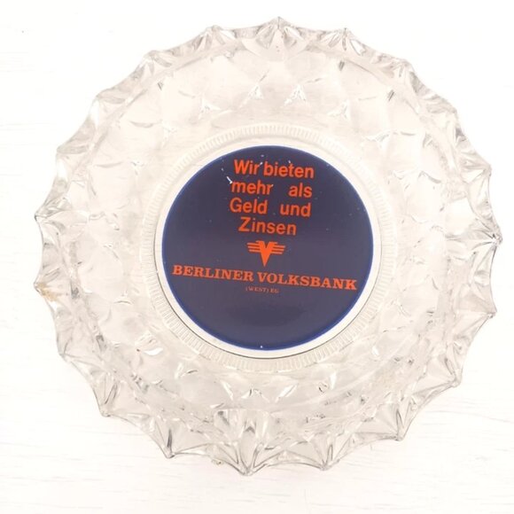 German Bank Ashtray Heavy Glass-Wir Bietten Mehr Al's Geld Und Ziesen Berlinder - Picture 4 of 4